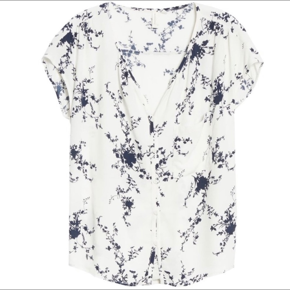 NWT Nordstrom Treasure & Bond Ivory Botanical Top